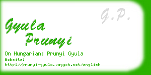 gyula prunyi business card